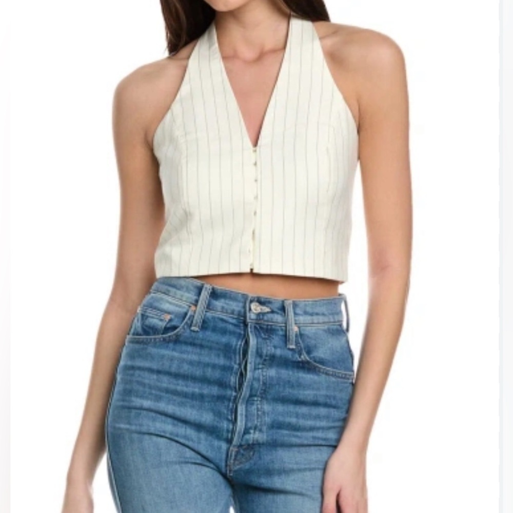 Line & Dot Revolve Jane Halter Top In White Size XS Style LT4386B New with tags